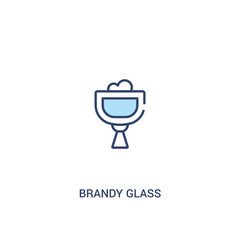 brandy glass concept 2 colored icon. simple line element illustration. outline blue brandy glass symbol. can be used for web and mobile ui/ux.