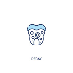 decay concept 2 colored icon. simple line element illustration. outline blue decay symbol. can be used for web and mobile ui/ux.