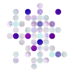 Design with polygons. Polygons with different texture in purple colors.