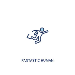 fantastic human concept 2 colored icon. simple line element illustration. outline blue fantastic human symbol. can be used for web and mobile ui/ux.