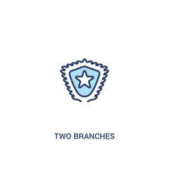 two branches concept 2 colored icon. simple line element illustration. outline blue two branches symbol. can be used for web and mobile ui/ux.