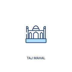 taj mahal concept 2 colored icon. simple line element illustration. outline blue taj mahal symbol. can be used for web and mobile ui/ux.