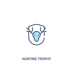 hunting trophy concept 2 colored icon. simple line element illustration. outline blue hunting trophy symbol. can be used for web and mobile ui/ux.