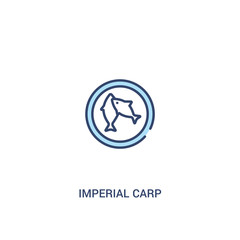 imperial carp concept 2 colored icon. simple line element illustration. outline blue imperial carp symbol. can be used for web and mobile ui/ux.