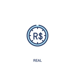 real concept 2 colored icon. simple line element illustration. outline blue real symbol. can be used for web and mobile ui/ux.