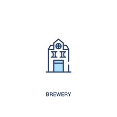 brewery concept 2 colored icon. simple line element illustration. outline blue brewery symbol. can be used for web and mobile ui/ux.
