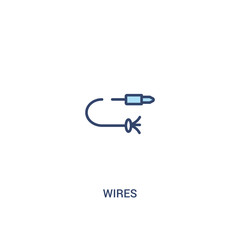 wires concept 2 colored icon. simple line element illustration. outline blue wires symbol. can be used for web and mobile ui/ux.