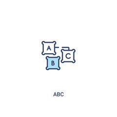 abc concept 2 colored icon. simple line element illustration. outline blue abc symbol. can be used for web and mobile ui/ux.