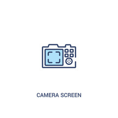 camera screen concept 2 colored icon. simple line element illustration. outline blue camera screen symbol. can be used for web and mobile ui/ux.