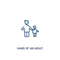 hand of an adult concept 2 colored icon. simple line element illustration. outline blue hand of an adult symbol. can be used for web and mobile ui/ux.