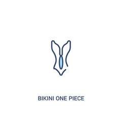 bikini one piece swimwear concept 2 colored icon. simple line element illustration. outline blue bikini one piece swimwear symbol. can be used for web and mobile ui/ux.