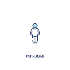 fat human concept 2 colored icon. simple line element illustration. outline blue fat human symbol. can be used for web and mobile ui/ux.