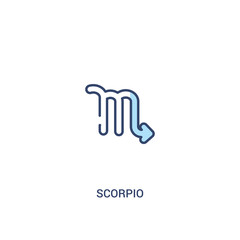 scorpio concept 2 colored icon. simple line element illustration. outline blue scorpio symbol. can be used for web and mobile ui/ux.