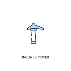inclined picker concept 2 colored icon. simple line element illustration. outline blue inclined picker symbol. can be used for web and mobile ui/ux.