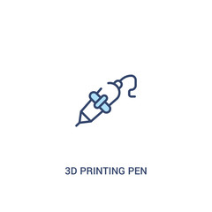 3d printing pen concept 2 colored icon. simple line element illustration. outline blue 3d printing pen symbol. can be used for web and mobile ui/ux.