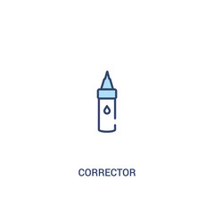 corrector concept 2 colored icon. simple line element illustration. outline blue corrector symbol. can be used for web and mobile ui/ux.