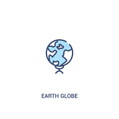 earth globe concept 2 colored icon. simple line element illustration. outline blue earth globe symbol. can be used for web and mobile ui/ux.