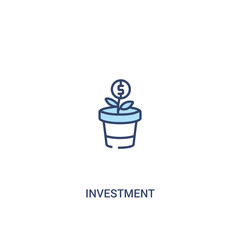 investment concept 2 colored icon. simple line element illustration. outline blue investment symbol. can be used for web and mobile ui/ux.