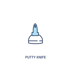 putty knife concept 2 colored icon. simple line element illustration. outline blue putty knife symbol. can be used for web and mobile ui/ux.