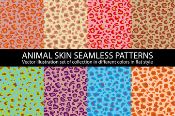 set color animal skin Seamless Pattern vector texture eps 10 illustration Leopard repeating background
