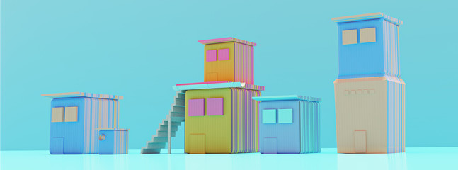 casinhas coloridas, lateral 