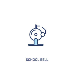 school bell concept 2 colored icon. simple line element illustration. outline blue school bell symbol. can be used for web and mobile ui/ux.