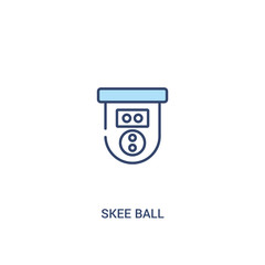 skee ball concept 2 colored icon. simple line element illustration. outline blue skee ball symbol. can be used for web and mobile ui/ux.