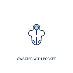 sweater with pocket concept 2 colored icon. simple line element illustration. outline blue sweater with pocket symbol. can be used for web and mobile ui/ux.