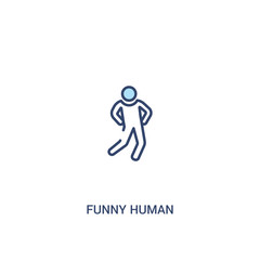 funny human concept 2 colored icon. simple line element illustration. outline blue funny human symbol. can be used for web and mobile ui/ux.