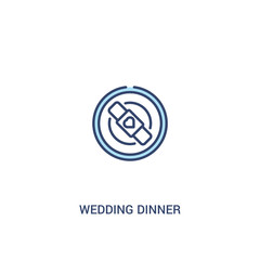 wedding dinner concept 2 colored icon. simple line element illustration. outline blue wedding dinner symbol. can be used for web and mobile ui/ux.