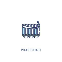 profit chart concept 2 colored icon. simple line element illustration. outline blue profit chart symbol. can be used for web and mobile ui/ux.