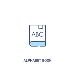 alphabet book concept 2 colored icon. simple line element illustration. outline blue alphabet book symbol. can be used for web and mobile ui/ux.