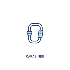 carabiner concept 2 colored icon. simple line element illustration. outline blue carabiner symbol. can be used for web and mobile ui/ux.