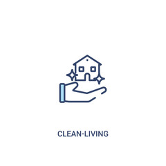 clean-living concept 2 colored icon. simple line element illustration. outline blue clean-living symbol. can be used for web and mobile ui/ux.
