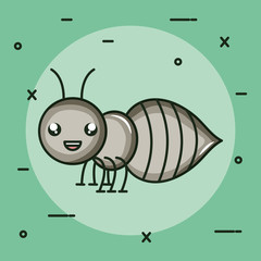 cute ant insect kawaii character
