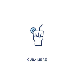 cuba libre concept 2 colored icon. simple line element illustration. outline blue cuba libre symbol. can be used for web and mobile ui/ux.