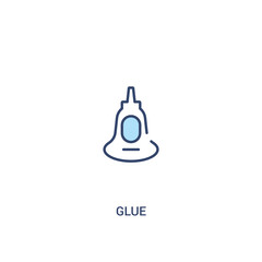 glue concept 2 colored icon. simple line element illustration. outline blue glue symbol. can be used for web and mobile ui/ux.