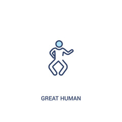 great human concept 2 colored icon. simple line element illustration. outline blue great human symbol. can be used for web and mobile ui/ux.