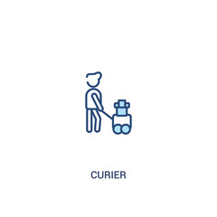 curier concept 2 colored icon. simple line element illustration. outline blue curier symbol. can be used for web and mobile ui/ux.