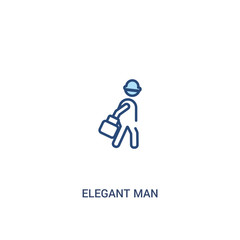 elegant man concept 2 colored icon. simple line element illustration. outline blue elegant man symbol. can be used for web and mobile ui/ux.