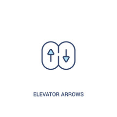elevator arrows concept 2 colored icon. simple line element illustration. outline blue elevator arrows symbol. can be used for web and mobile ui/ux.