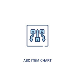 abc item chart concept 2 colored icon. simple line element illustration. outline blue abc item chart symbol. can be used for web and mobile ui/ux.
