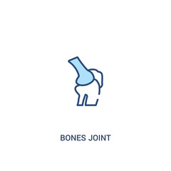 bones joint concept 2 colored icon. simple line element illustration. outline blue bones joint symbol. can be used for web and mobile ui/ux.