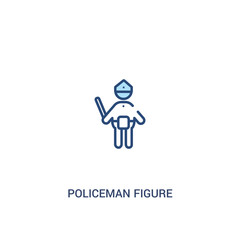 policeman figure concept 2 colored icon. simple line element illustration. outline blue policeman figure symbol. can be used for web and mobile ui/ux.