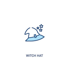 witch hat concept 2 colored icon. simple line element illustration. outline blue witch hat symbol. can be used for web and mobile ui/ux.
