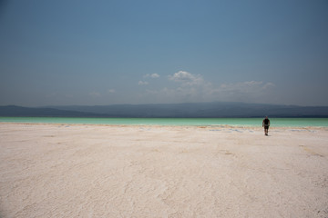 Fototapeta na wymiar Lake Assal in Djibouti is the lowest point in Africa.