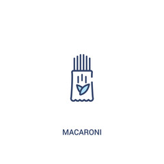 macaroni concept 2 colored icon. simple line element illustration. outline blue macaroni symbol. can be used for web and mobile ui/ux.