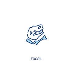 fossil concept 2 colored icon. simple line element illustration. outline blue fossil symbol. can be used for web and mobile ui/ux.