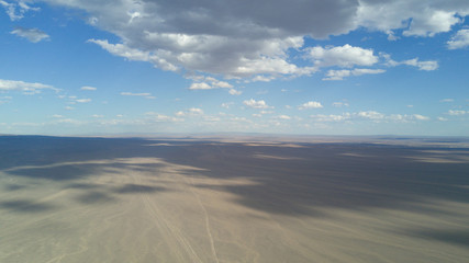desert, sands. Mongolia. sand desert top view. desert horizon