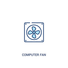 computer fan concept 2 colored icon. simple line element illustration. outline blue computer fan symbol. can be used for web and mobile ui/ux.